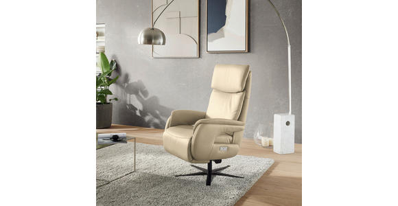 RELAXSESSEL in Textil Ecru - Ecru/Schwarz, Design, Textil/Metall (70/117/85cm) - Dieter Knoll