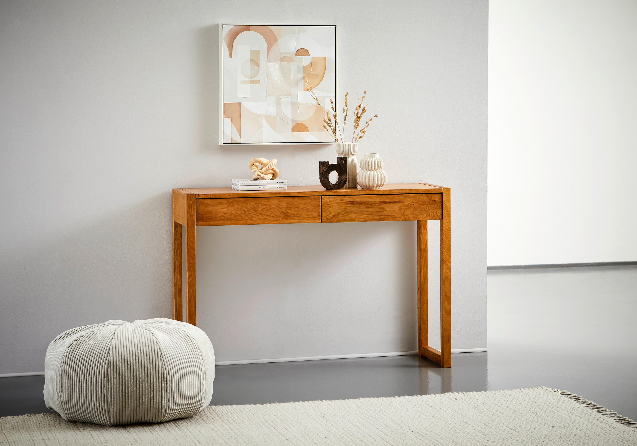 KONSOLENTISCH massiv, furniert Naturfarben  - Naturfarben, KONVENTIONELL, Holzwerkstoff (120/33/80cm) - MID.YOU
