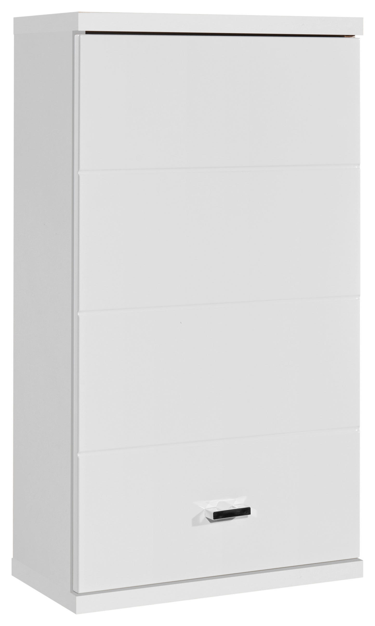 VÄGGHÄNGT SKÅP  - vit/silver, Basics, trämaterial/plast (38/71/23cm) - Livetastic