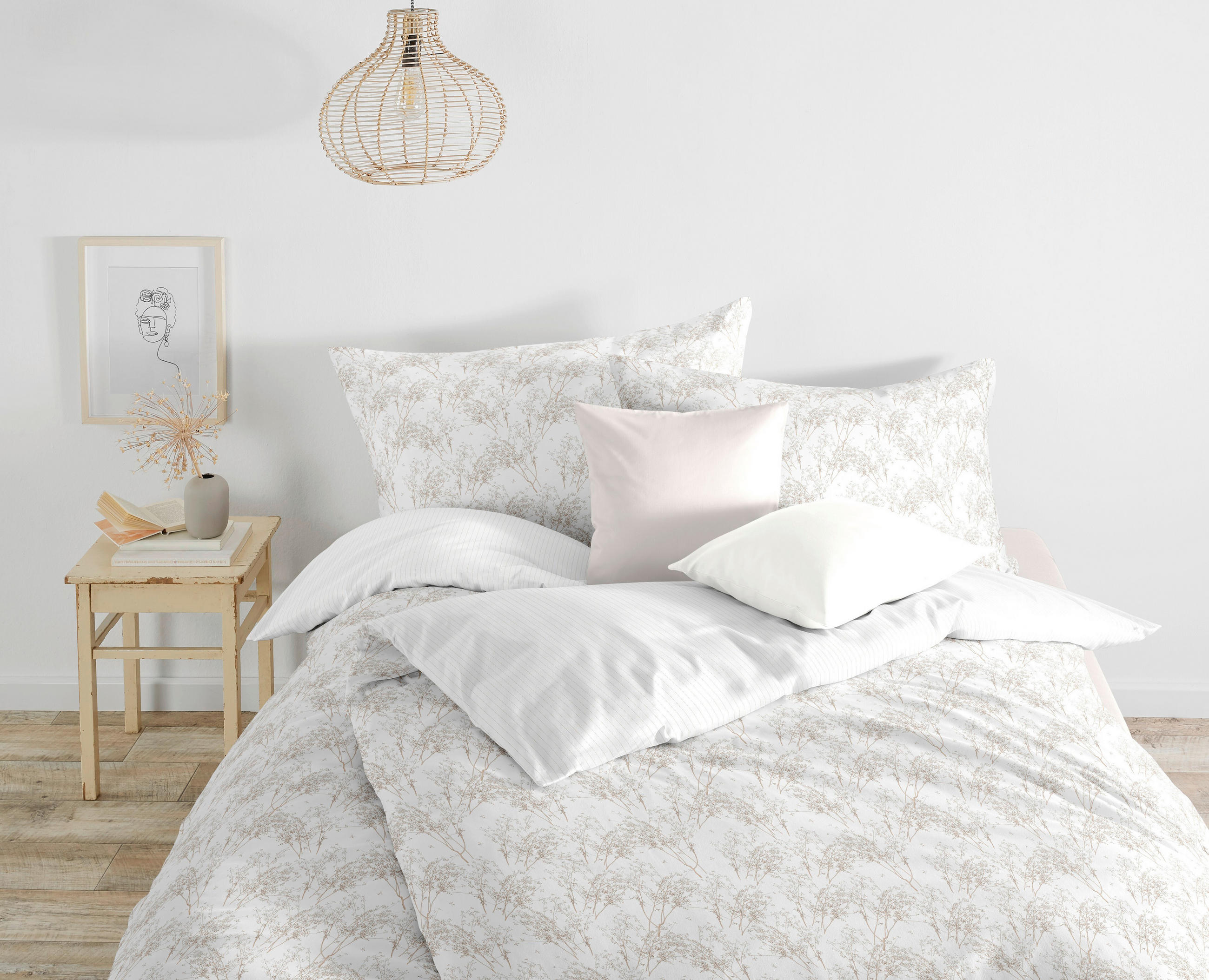 POSTELJINA 200/200 cm  BED ART S  - bijela/bež, Konvencionalno, tekstil (200/200cm) - Fleuresse