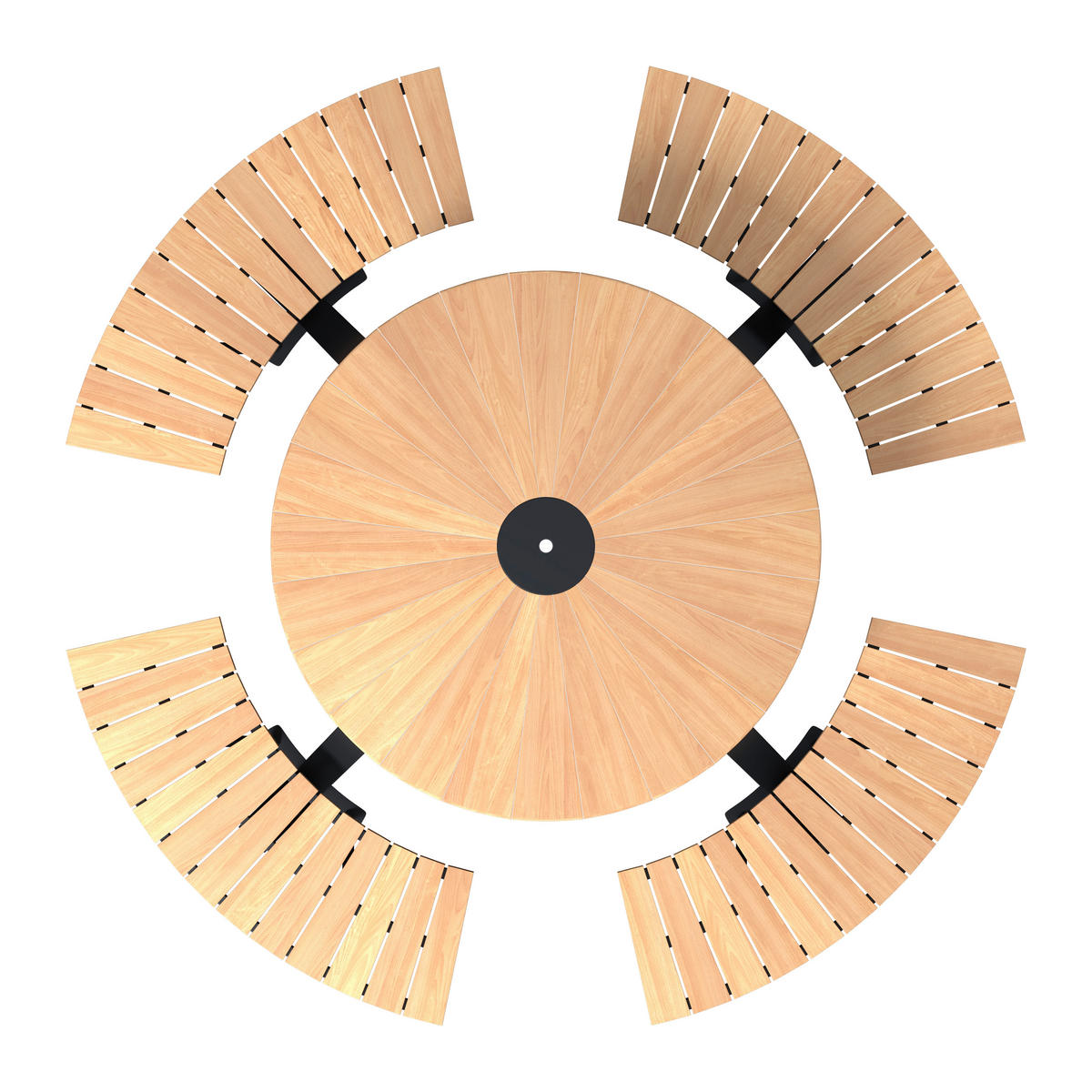 GARTENTISCHGRUPPE  - Schwarz/Teakfarben, MODERN, Holz/Metall (282/75/282cm) - Ambia Garden