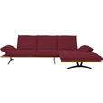ECKSOFA Formia in Flachgewebe Bordeaux  314/159 cm  - Bordeaux/Schwarz, Design, Holz/Textil (314/159cm) - Dieter Knoll