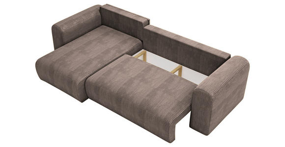 ECKSOFA in Cord Braun  - Schwarz/Braun, MODERN, Kunststoff/Textil (150/245cm) - Carryhome