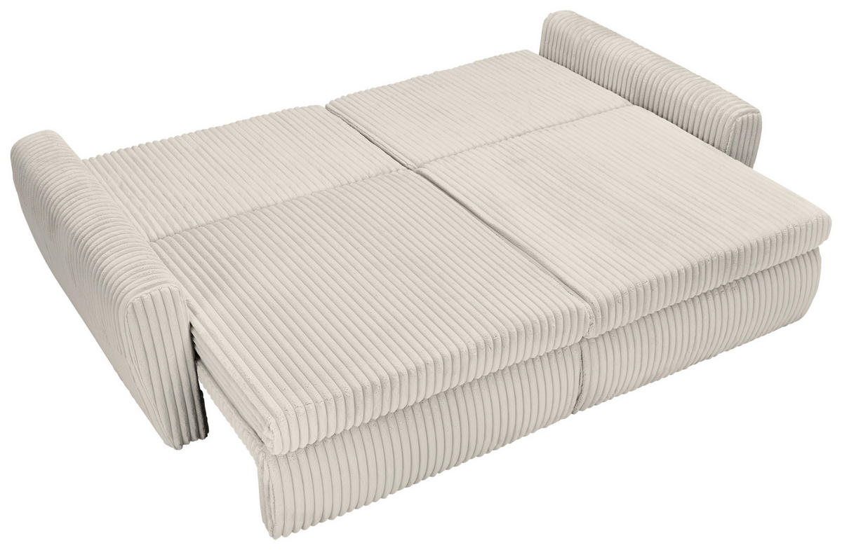 SCHLAFSOFA in Cord, Plüsch Hellgrau  - Hellgrau/Schwarz, Modern, Kunststoff/Textil (240/90/120cm) - Carryhome