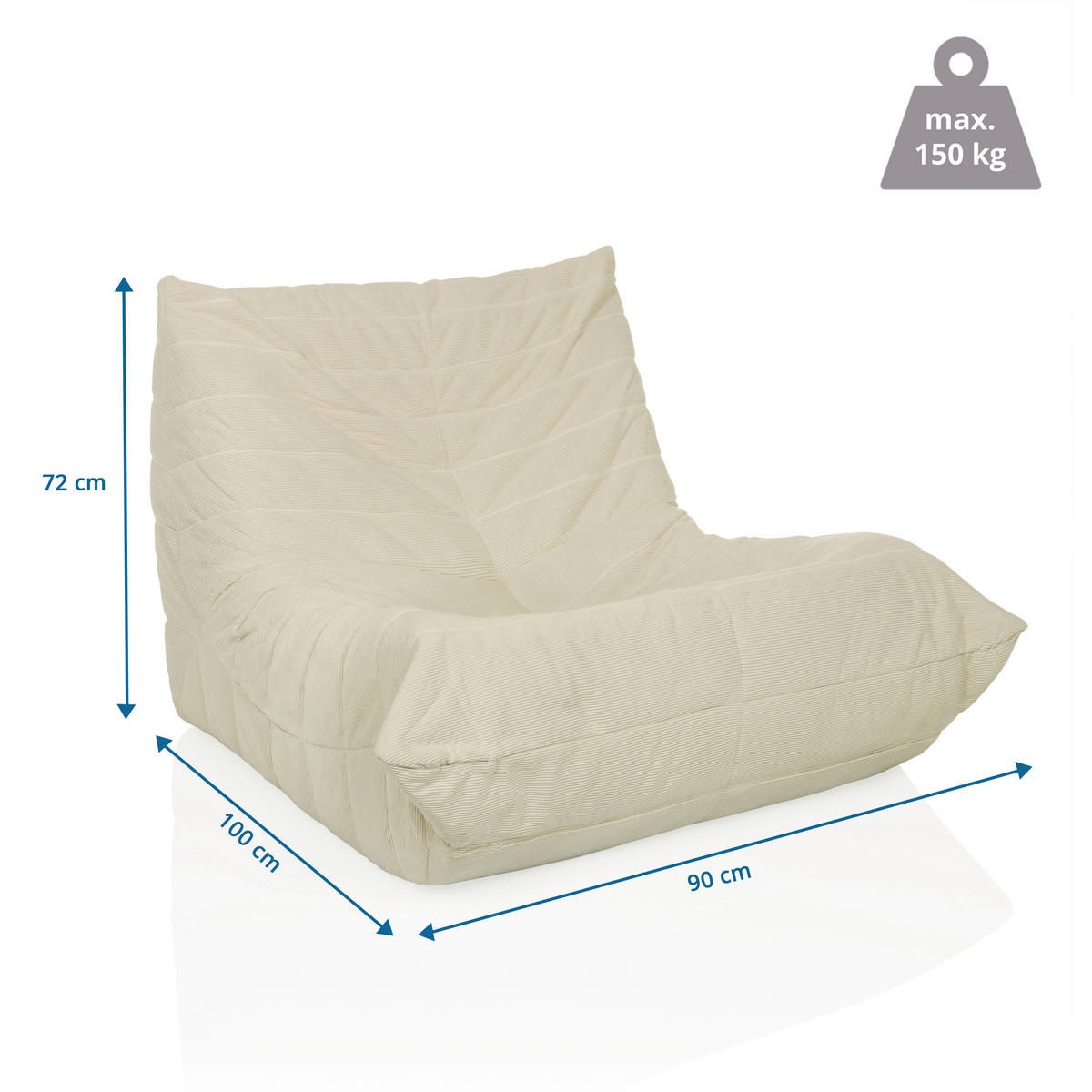 LOUNGESESSEL in Textil Beige  - Beige, MODERN, Textil (90/72/100cm) - MID.YOU