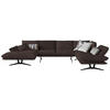 WOHNLANDSCHAFT in Echtleder Braun  - Schwarz/Braun, Natur, Leder/Metall (155/359/217cm) - Dieter Knoll