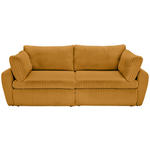 SCHLAFSOFA  in Cord, Plüsch Orange  - Schwarz/Orange, MODERN, Kunststoff/Textil (240/90/120cm) - Carryhome