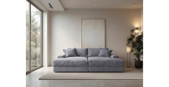 BIGSOFA Cord Dunkelgrau  - Dunkelgrau/Schwarz, MODERN, Kunststoff/Textil (234/93/190cm) - Carryhome