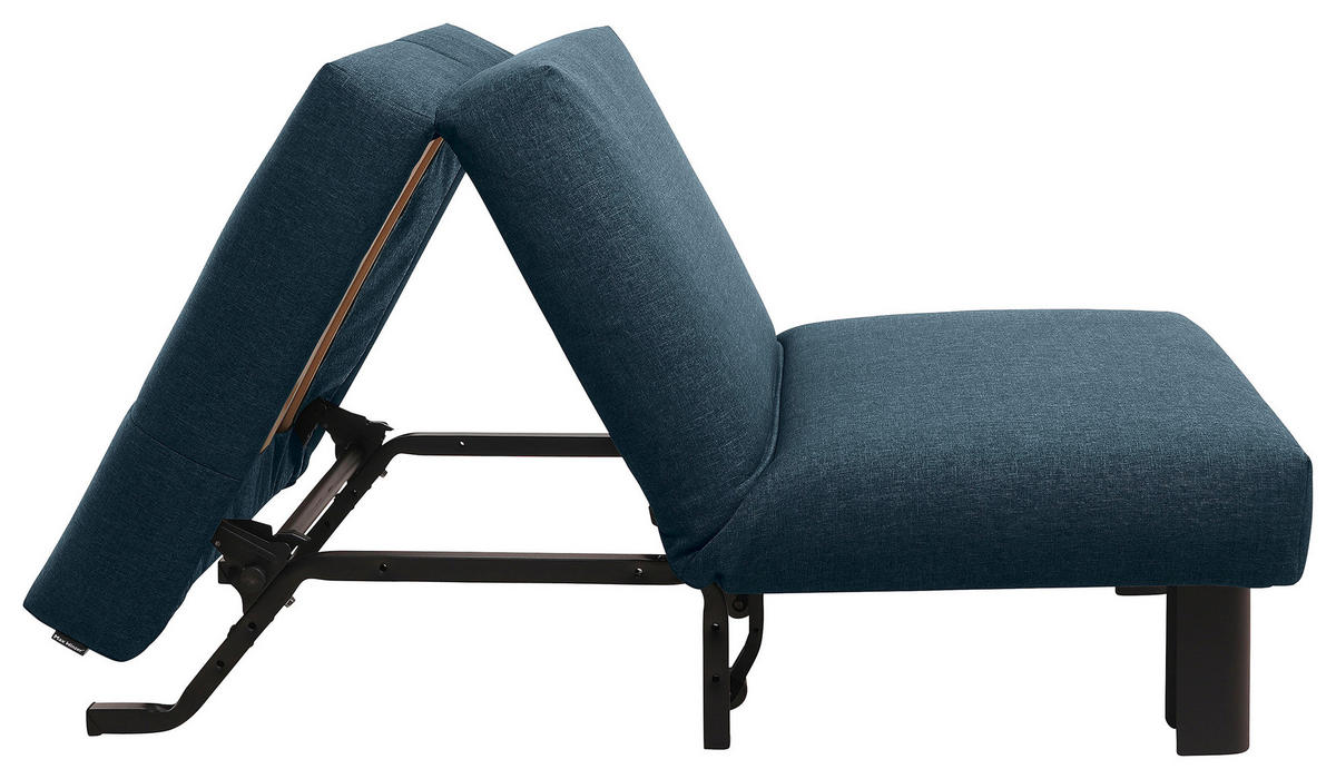SCHLAFSESSEL in Flachgewebe Dunkelblau  - Schwarz/Dunkelblau, Design, Textil/Metall (85/85/100cm) - Max Winzer
