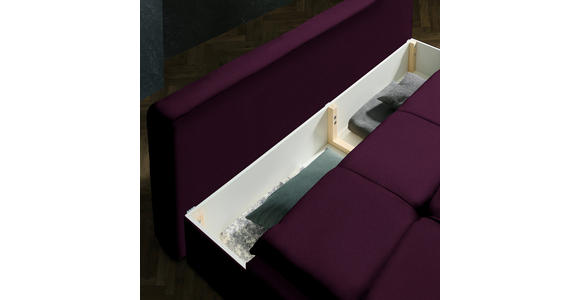 SCHLAFSOFA in Flachgewebe Violett - Violett/Schwarz, MODERN, Textil/Metall (208/73/92/102cm) - Novel