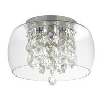 BADEZIMMER-DECKENLEUCHTE  28/20 cm    - Chromfarben, Design, Glas/Metall (28/20cm)