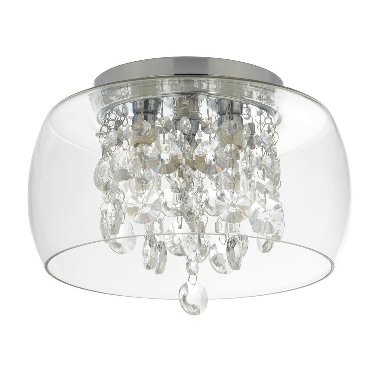 BADEZIMMER-DECKENLEUCHTE  28/20 cm    - Chromfarben, Design, Glas/Metall (28/20cm)