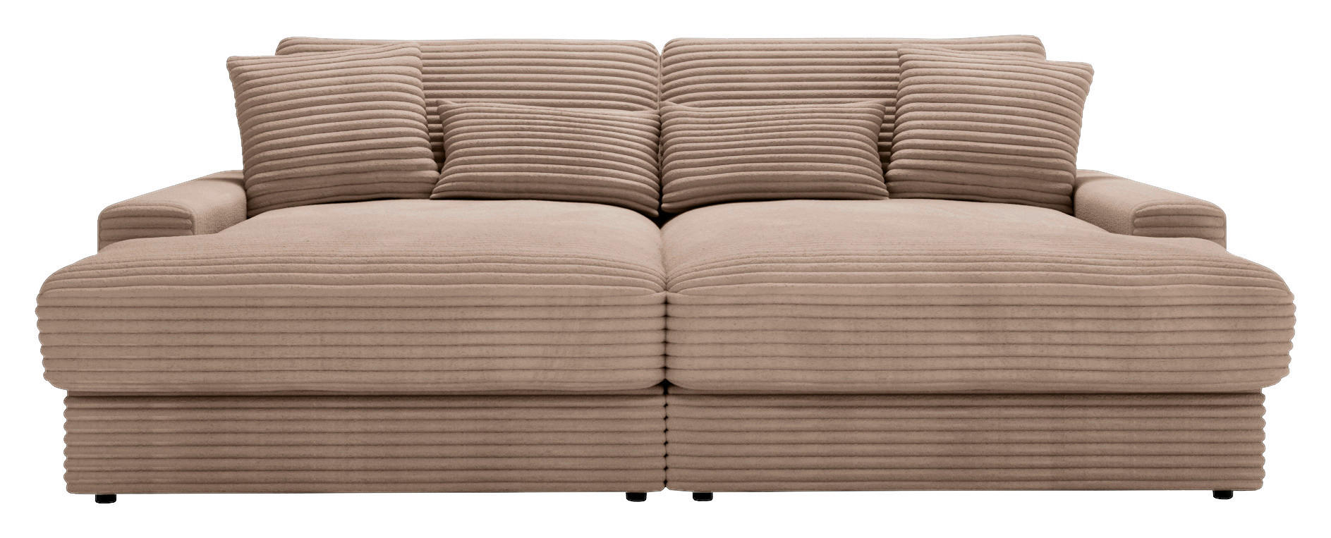 BIGSOFA Cord Hellbraun  - Hellbraun/Schwarz, MODERN, Kunststoff/Textil (230/85/190cm) - Carryhome