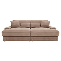 BIGSOFA Cord Hellbraun  - Hellbraun/Schwarz, MODERN, Kunststoff/Textil (230/85/190cm) - Carryhome