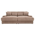 BIGSOFA in Cord Hellbraun  - Hellbraun/Schwarz, MODERN, Kunststoff/Textil (230/85/190cm) - Carryhome