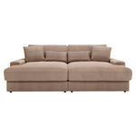 BIGSOFA in Cord Hellbraun  - Hellbraun/Schwarz, MODERN, Kunststoff/Textil (230/85/190cm) - Carryhome