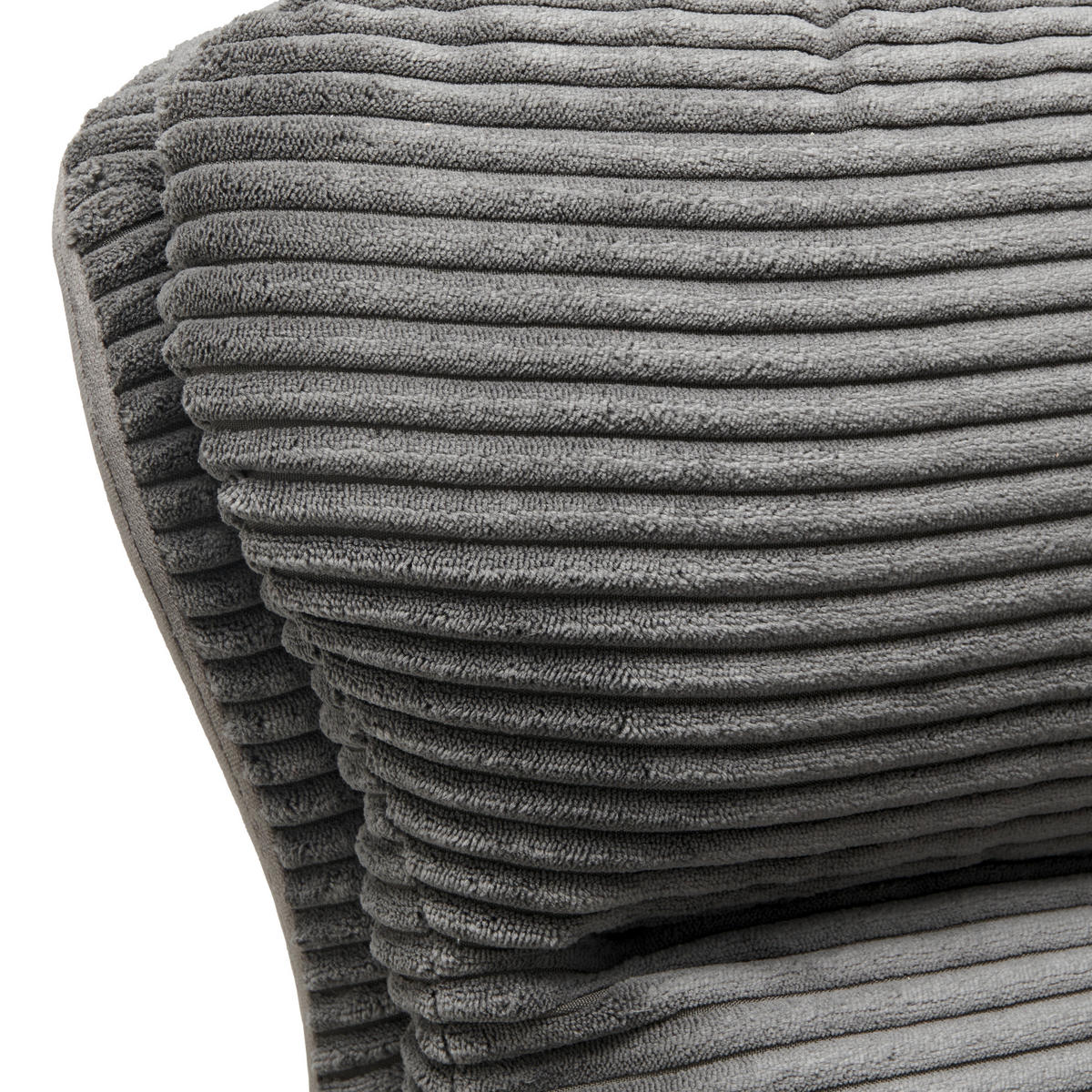 ARMLEHNSTUHL  in Eisen Cord  - Schwarz/Grau, LIFESTYLE, Textil/Metall (58/88/68cm) - MID.YOU