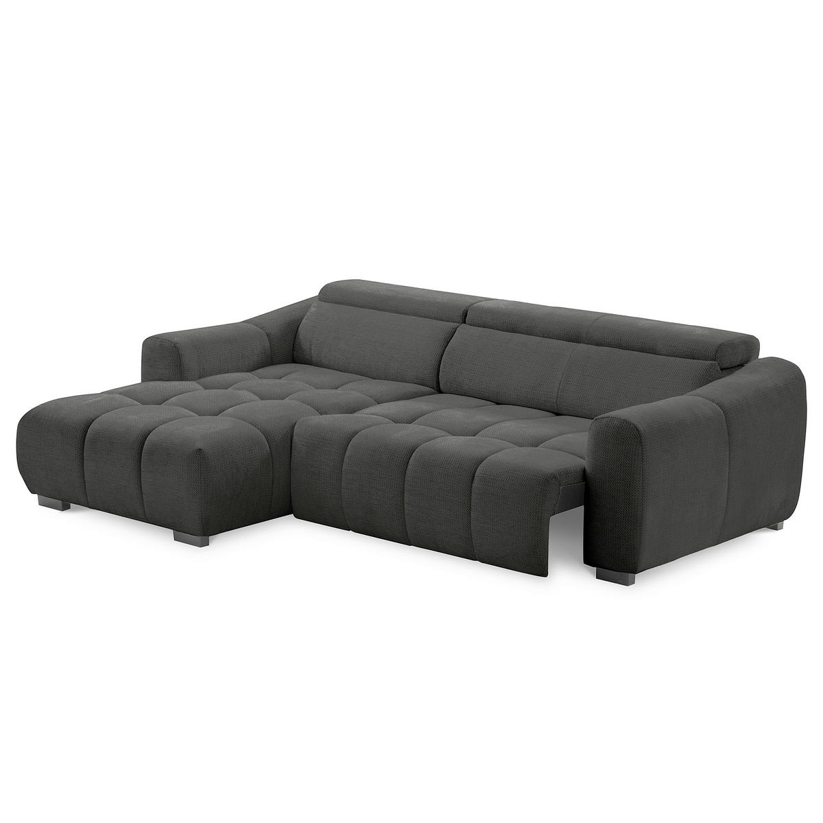 ECKSOFA  Webstoff Schwarz  - Schwarz, Design, Kunststoff/Textil (177/274cm) - Livetastic