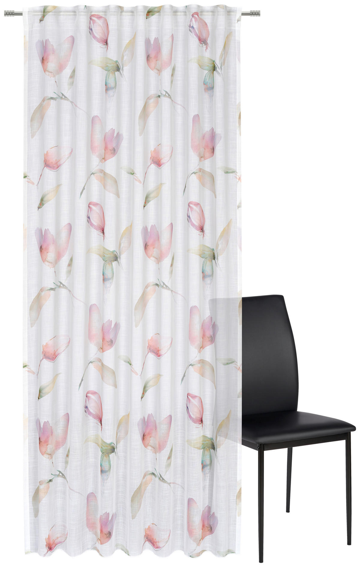 FERTIGVORHANG  halbtransparent  140/245 cm   - Beere/Weiß, Natur, Kunststoff (140/245cm) - Esposa