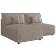 ECKSOFA Beige Cord Zierkissen, Rückenkissen, Schlaffunktion, Rücken echt  - Beige/Schwarz, MODERN, Kunststoff/Textil (153/200cm) - Xora