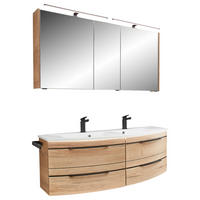 KOPALNICA  barve hrasta  - barve hrasta/bela, Moderno, kamen/leseni material (130cm) - Sadena