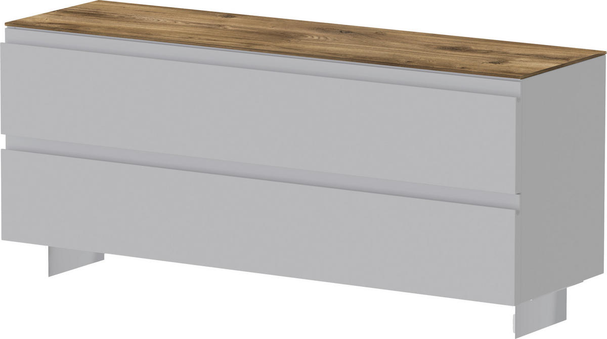 GARDEROBENBANK  in 110/49/33 cm  - Eichefarben/Alufarben, Design, Metall (110/49/33cm) - Moderano