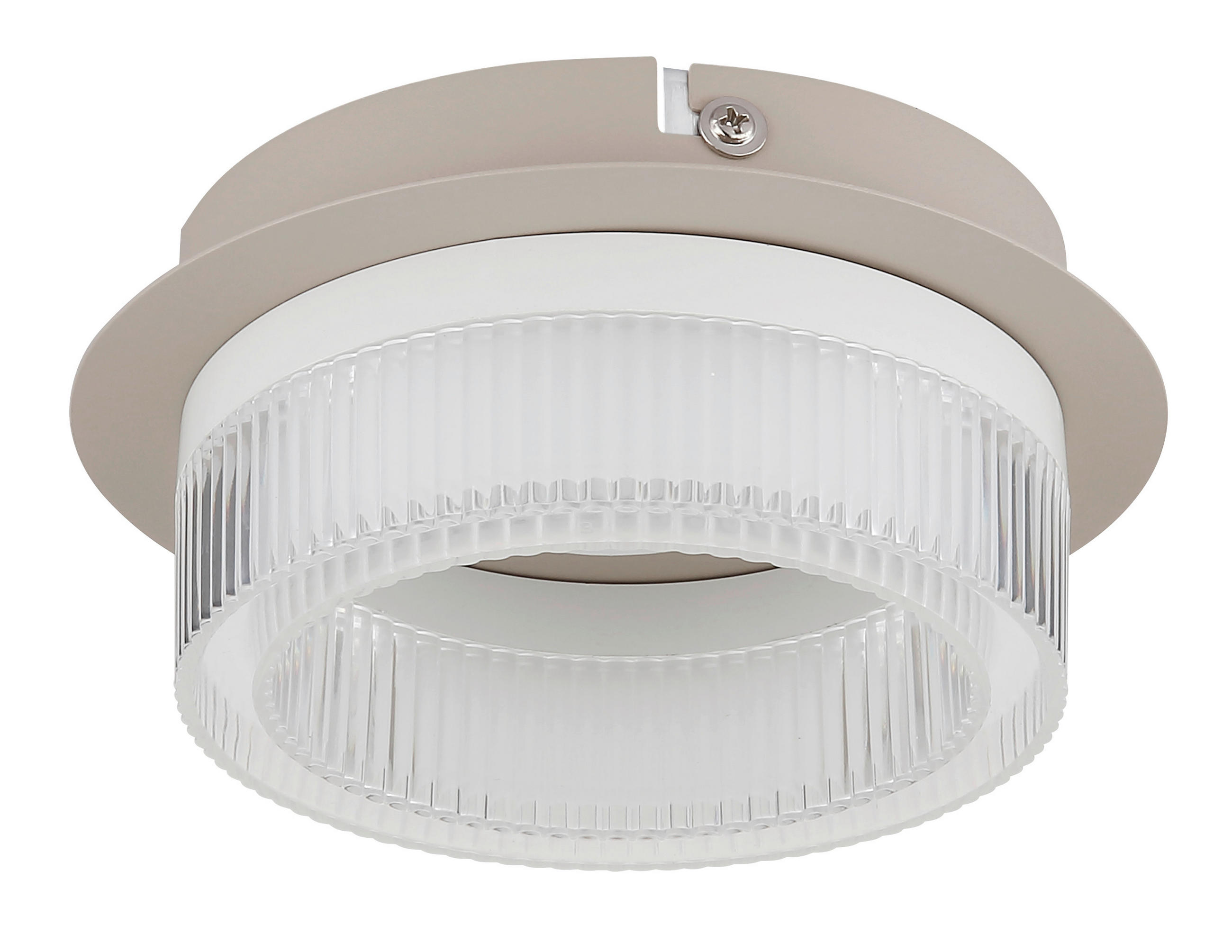 LED-DECKENLEUCHTE 16/7 cm   - Sandfarben/Transparent, Design, Kunststoff/Metall (16/7cm) - Globo