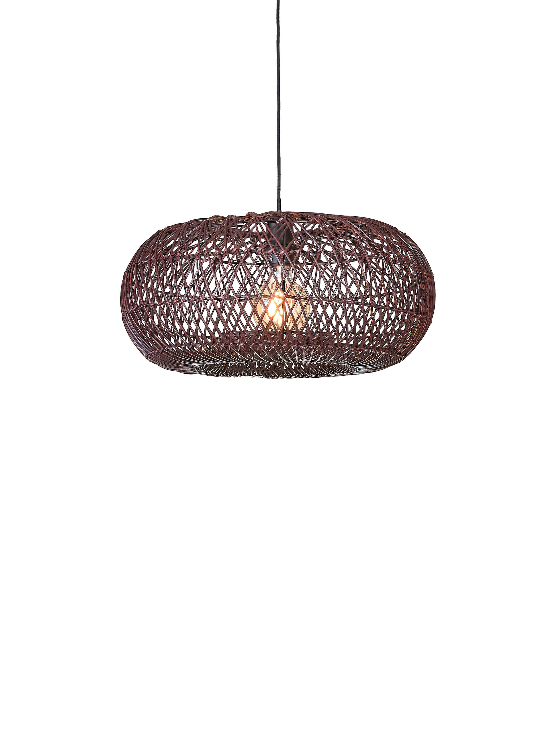 HÄNGELEUCHTE Good & Mojo 50/23 cm - Bordeaux, Basics, Naturmaterialien (50/23cm) - Good & Mojo