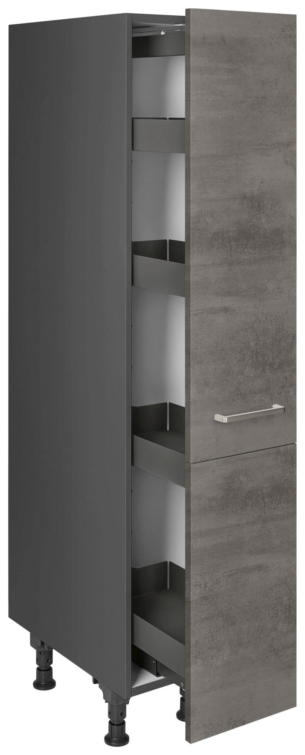 APOTHEKERSCHRANK 30/168/58 cm  in Schieferfarben  - Schieferfarben/Edelstahlfarben, MODERN, Holzwerkstoff/Metall (30/168/58cm) - Nobilia