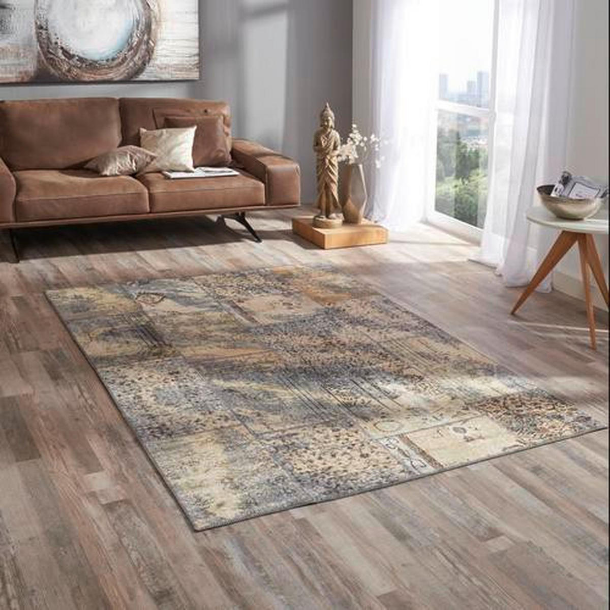 ORIENTALISK MATTA 80/150 cm Splash Beige Grey Mix  - beige/grå, Trend, textil (80/150cm) - Cazaris