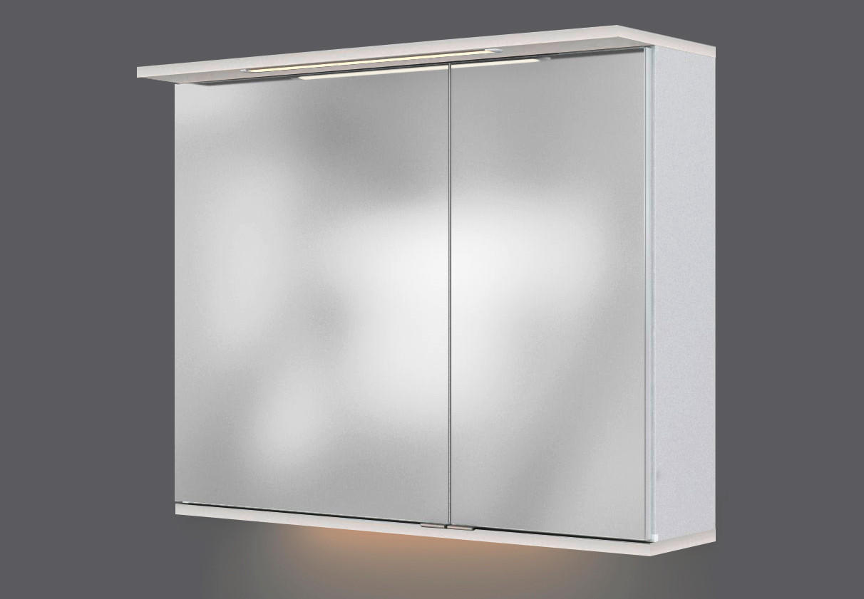 SPIEGELSCHRANK 80/67/20 cm  - Chromfarben/Weiß, KONVENTIONELL, Glas/Holzwerkstoff (80/67/20cm) - Xora