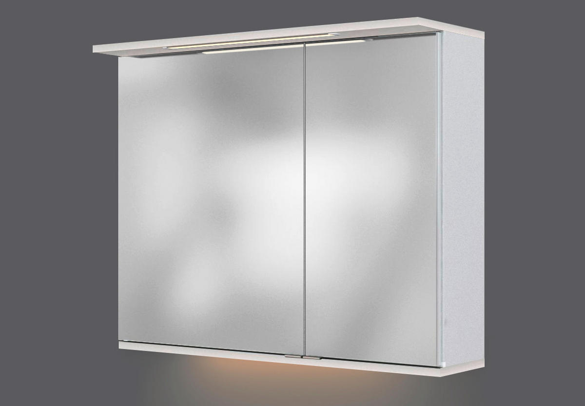 SPIEGELSCHRANK 80/67/20 cm  - Chromfarben/Weiß, KONVENTIONELL, Glas/Holzwerkstoff (80/67/20cm) - Xora