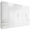 Dulap Cu Uși Rotative, 300/236/58 cm, alb - alb/culoare crom, Modern, material pe bază de lemn (300/236/58cm) - MID.YOU