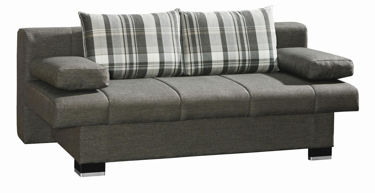SCHLAFSOFA in Textil Braun  - Wengefarben/Alufarben, Konventionell, Holz/Textil (200/80/94cm) - Novel