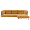 ECKSOFA in Flachgewebe Currygelb  - Currygelb/Schwarz, Design, Textil/Metall (339/153cm) - Moderano