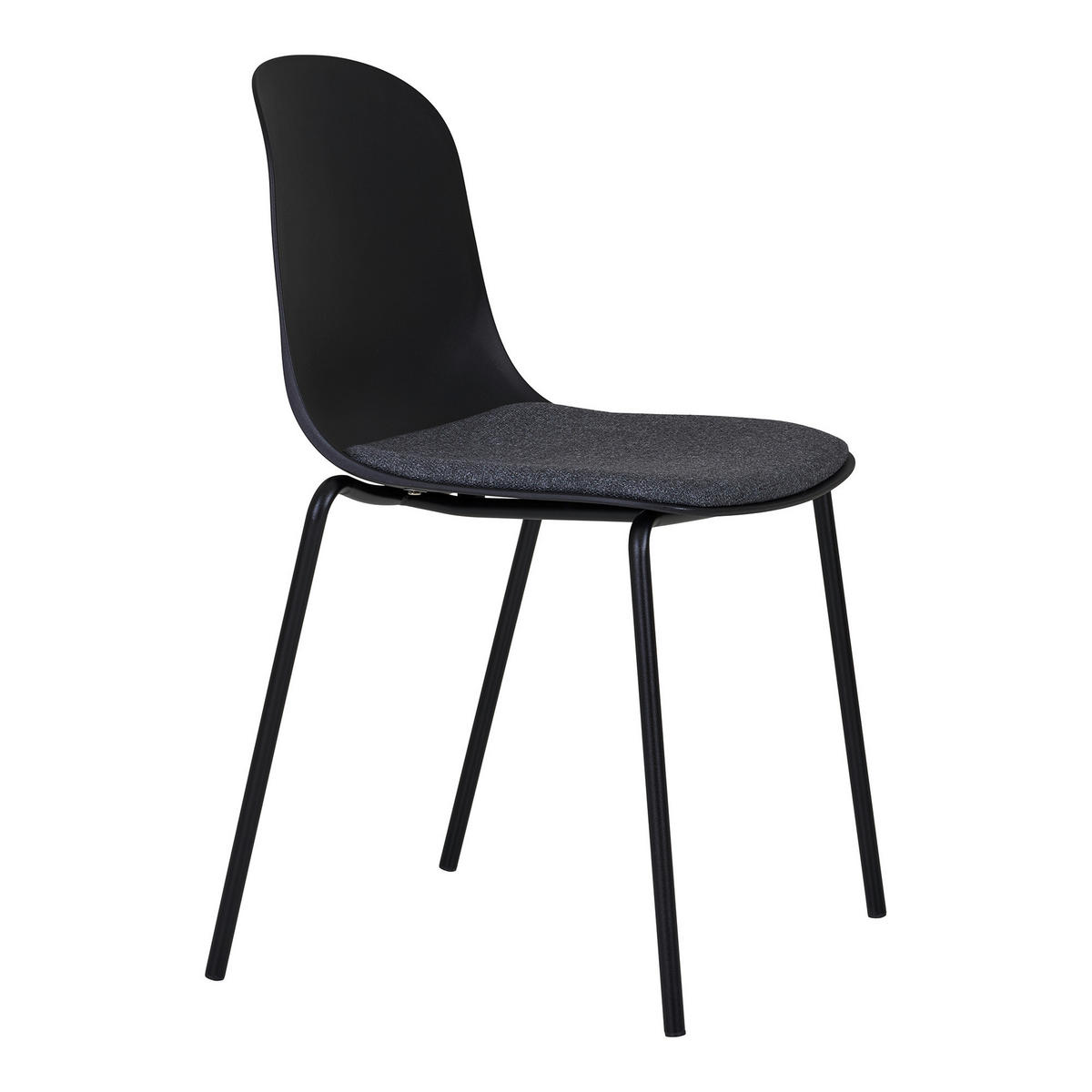 STOLSET 2 styck matt  - svart, Modern, metall/plast (48/86/56cm) - MID.YOU