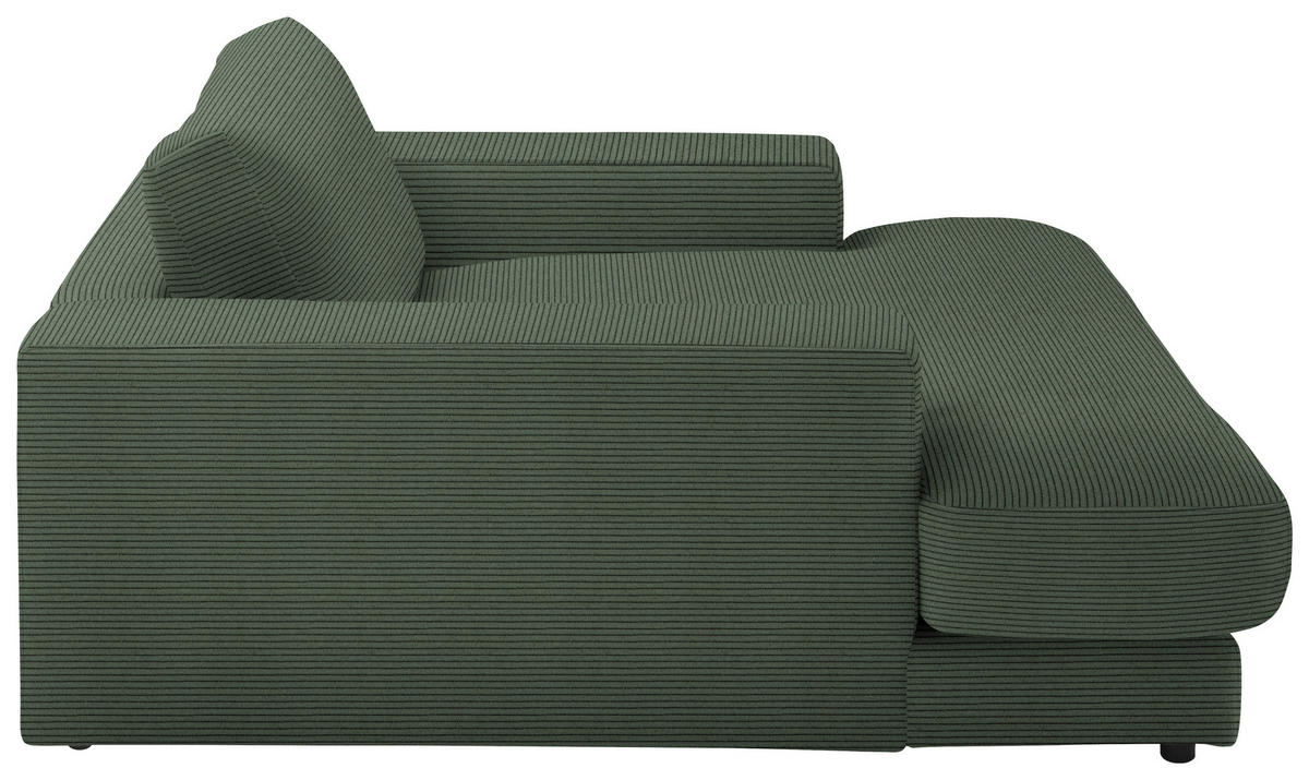 XXL-SESSEL in Feincord Olivgrün  - Schwarz/Olivgrün, Design, Kunststoff/Textil (150/86/170cm) - Lomoco