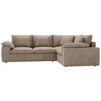 ECKSOFA Chenille Beige  - Beige/Schwarz, Design, Kunststoff/Textil (289/216cm) - Livetastic