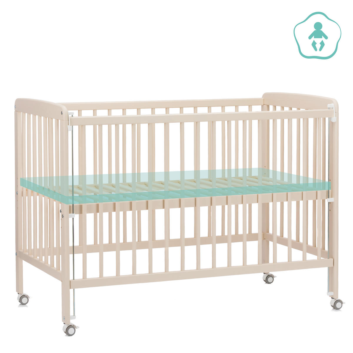 BEISTELLBETT Nena  125/63/91 cm  - Champagner, Basics, Holz (125/63/91cm) - Fillikid