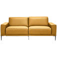 2,5-SITZER  in Echtleder Currygelb   - Currygelb/Schwarz, Design, Leder/Metall (200/102/92cm) - Johann Jakob