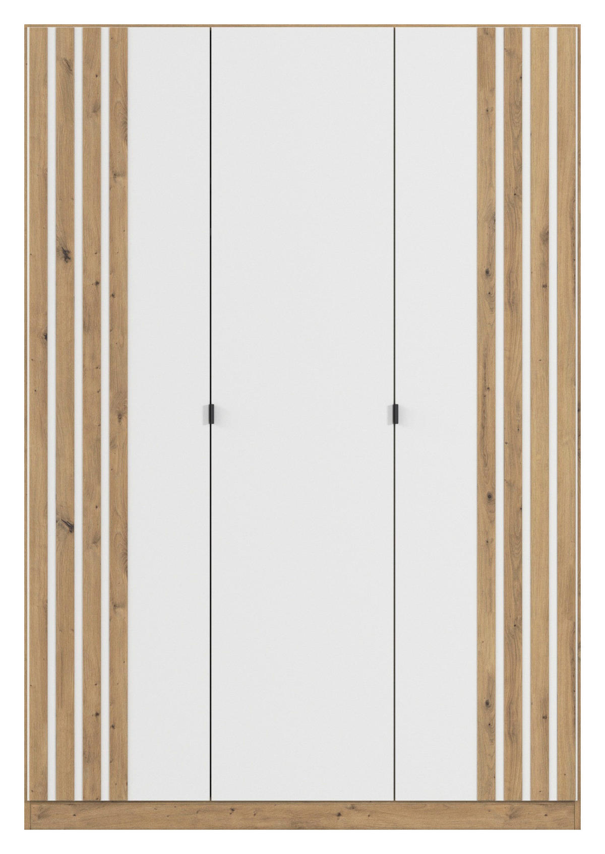 DREHTÜRENSCHRANK 136/197/54 cm,  in Weiß, Eiche Artisan,  - Weiß/Eiche Artisan, MODERN, Holzwerkstoff/Metall (136/197/54cm) - Rauch Möbel