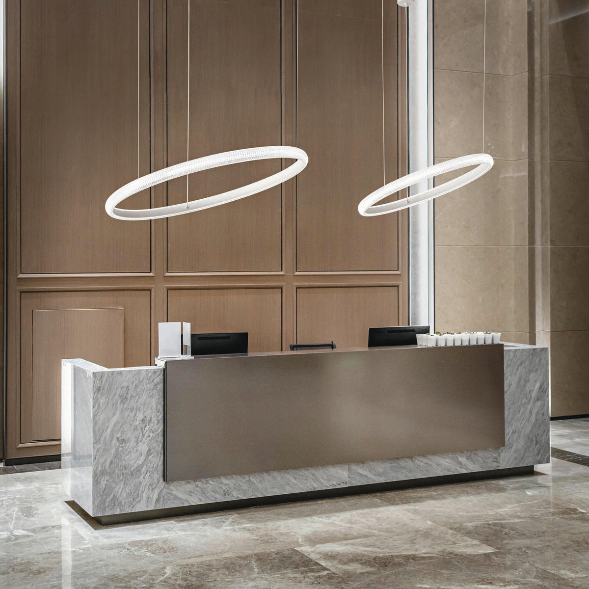 LED-HÄNGELEUCHTE 80/222 cm  - Weiß, Design, Metall (80/222cm) - Ideal Lux
