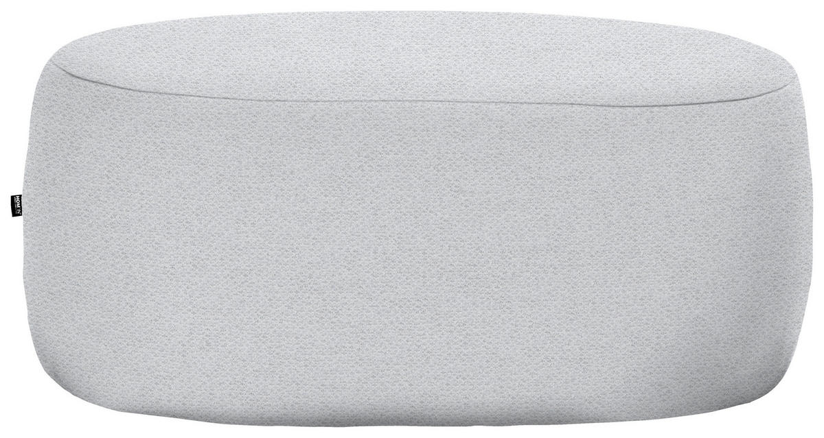 HOCKER in Textil Hellgrau  - Hellgrau/Schwarz, MODERN, Kunststoff/Textil (88/43/66cm) - Hom`in