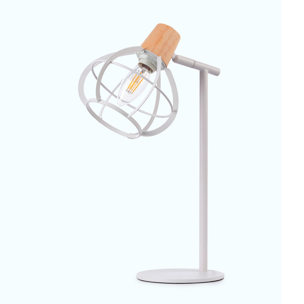TISCHLEUCHTE 48/15/22 cm   - Weiß/Cappuccino, Basics, Kunststoff/Metall (48/15/22cm)