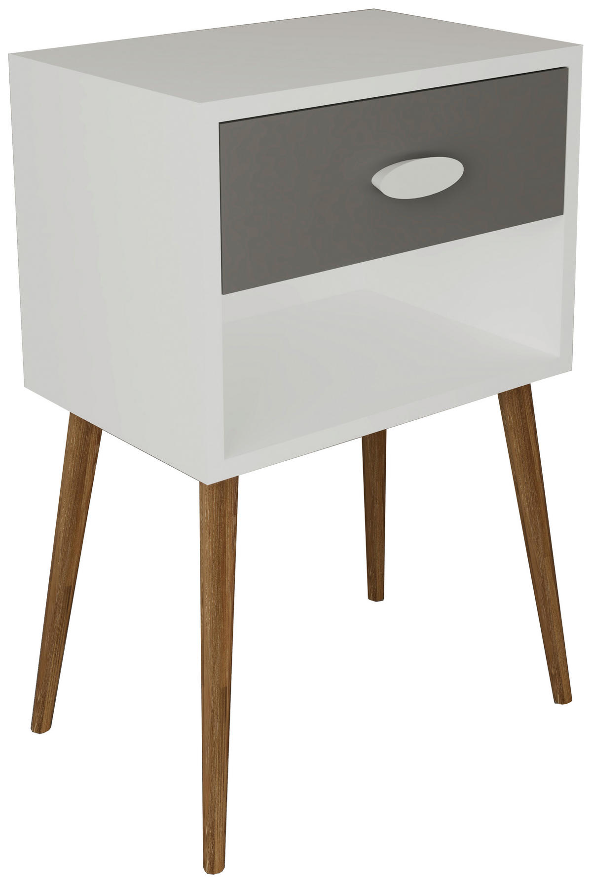 NACHTKÄSTCHEN 45/70/30 cm  in Anthrazit, Weiss  - Honigeiche/Weiss, Modern, Holzwerkstoff (45/70/30cm) - MID.YOU
