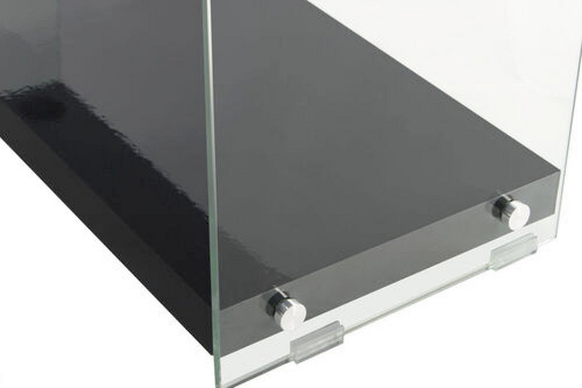 REGAL  83/113/29.5 cm Schwarz  - Schwarz, Modern, Glas/Holzwerkstoff (83/113/29.5cm) - Kayoom
