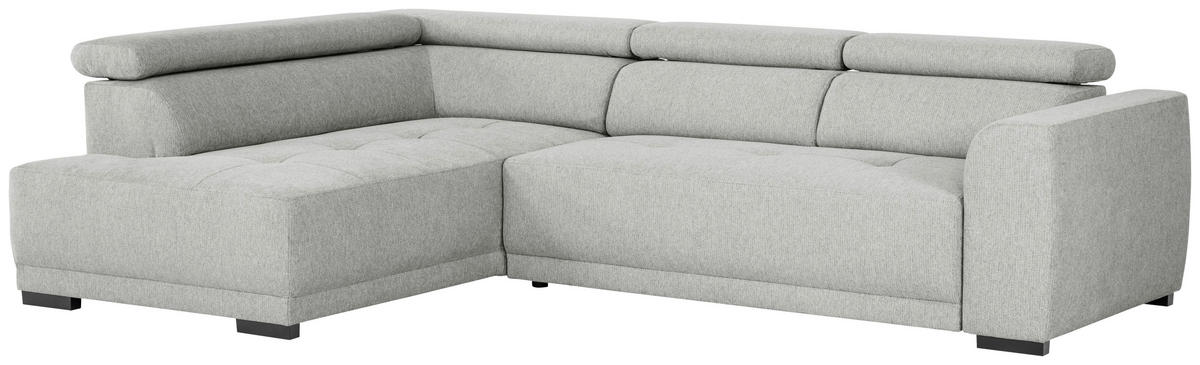 ECKSOFA in Struktur Grau  - Schwarz/Grau, Design, Kunststoff/Textil (205/284cm) - MID.YOU