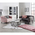CHESTERFIELD-SOFA  in Samt Rosa  - Schwarz/Rosa, Trend, Holz/Textil (191/78/84cm) - Ambia Home