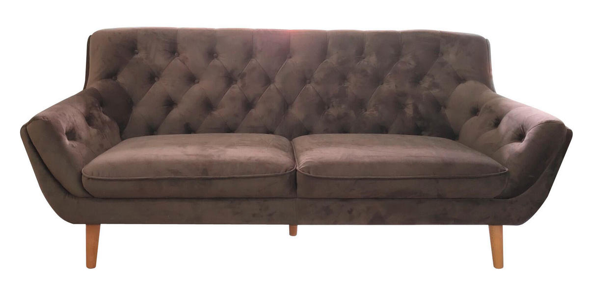 CHESTERFIELD SOFA siva, crna  - siva/crna, Trendi, tekstil (196/90/90cm) - Stylife