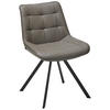 STUHL  in Stahl Echtleder pigmentiert  - Schwarz/Braun, Design, Leder/Metall (56/86/60cm) - Livetastic